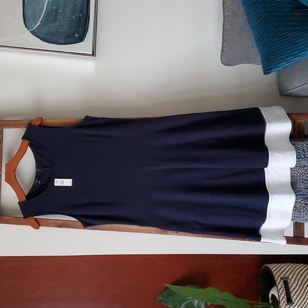 Talbots Edie Fit & Flare Dress, Colorblock, L NWTs